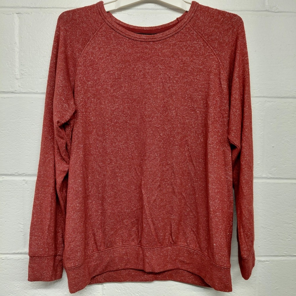 BUFFALO‎ DAVID BITTON Sweater Womens LARGE Heathered Red Long Sleeve Crew